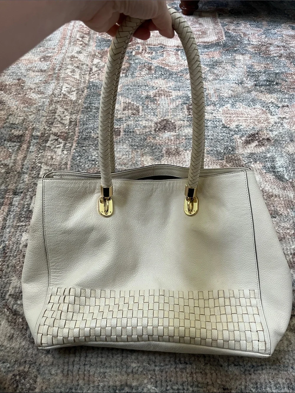 Cole Haan Benson Novelty Weave leather tote